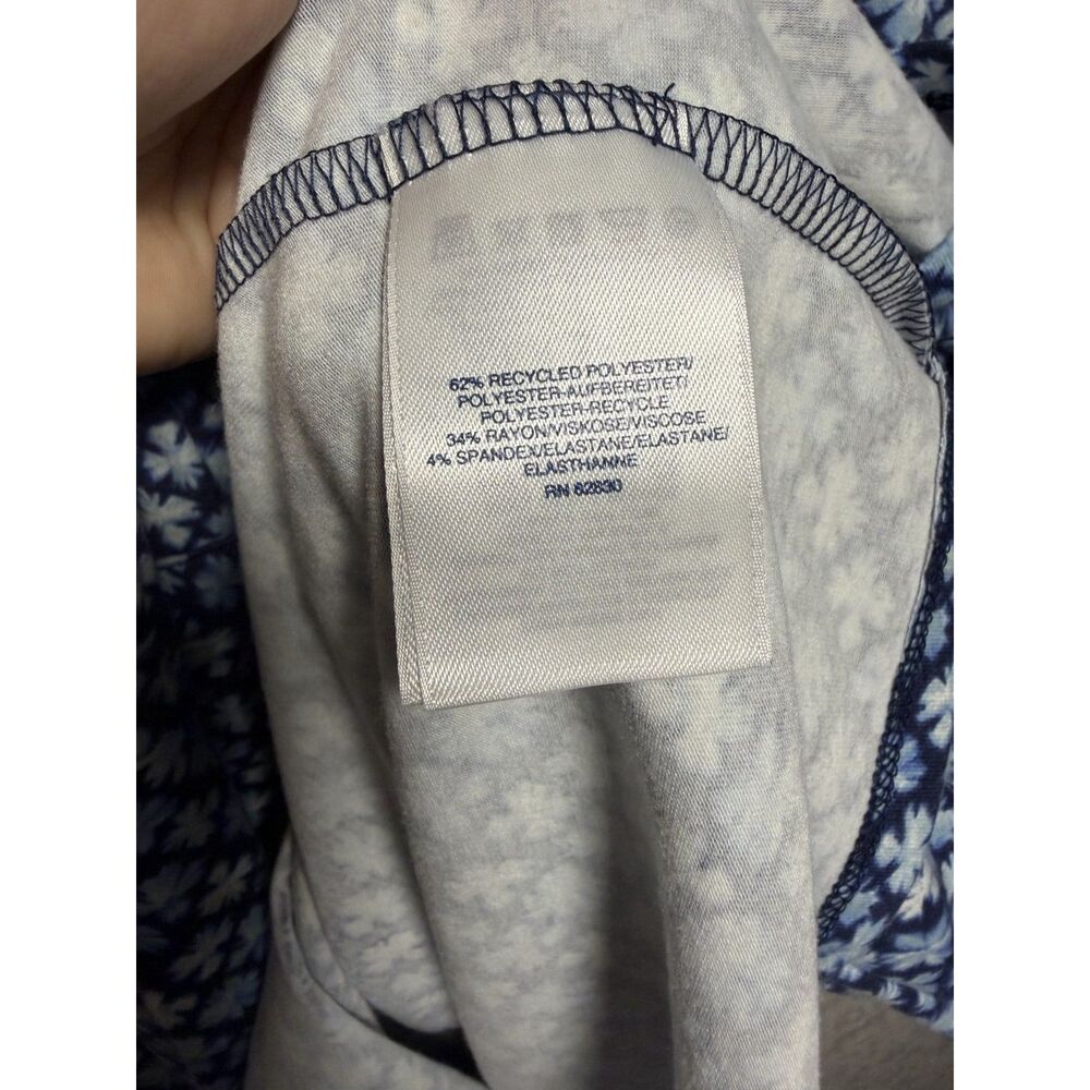 Lands' End Geo Clover Print Knee Length Dress M 10-12 Drawstring Waist Pockets - Picture 11 of 13